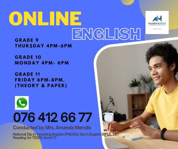 Online English Class – Grade 9 – O/L