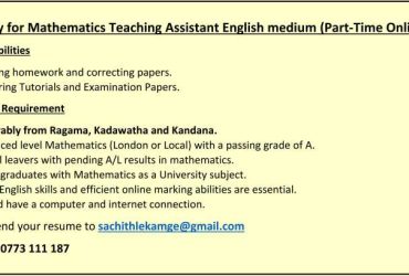 Vacancy for Mathematics Teaching Assistant