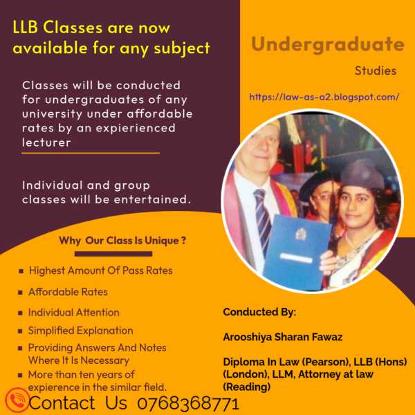 Conducting Sessions For Undergraduates In LLB – Both London And Local